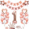 TOPHOPE Luftballon 1. Geburtstag Roségold Folienballon Luftballon Zahlen Geburtstagsdeko Mädchen 1 Jahr Riesen Folienballon Zahl 1 Ballon 1 Deko zum Geburtstag Roségold Happy Birthday
