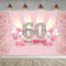 60. Geburtstag Deko 60 Geburtstag Banner Rosegold Party Dekoration Frauen, Stoff Schild Poster 60. Jahrestag Party Lieferunge Geburtstagsdeko Glitzern Rosa