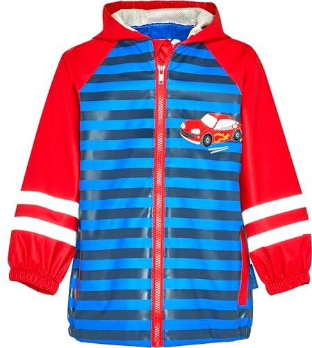 Playshoes Regenjacke Unisex Kinder Wind- und wasserdicht Regenmantel Regenbekleidung, Rennwagen, 104