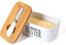 Webao Butterdose für 250 g Butter Multi-Funktion Emaille Butter Boot mit Holzdeckel Hochwertiger Keramic Butterbehälter mit Silikon-Dichtlippe, Weiß