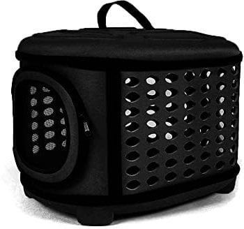 Faltbare Katzen Transportbox, Faltbare Katzentragetasche, Katzen Tragebox Öffnung Oben, Transporttasche für Katze/Kleine Hunde, Katzentransportbox Katzentransporttasche mit Weich Matte(Schwarz)