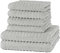 Merana OSLO Handtuch Set | schnelltrocknend, weich & fusselfrei | Frottier Luxus Qualität | 100% Baumwolle Frottee | OEKO-TEX | 590 GSM | Geschenkset | Hellgrau (6er Sparset | 4 Handtuch, 2 Duschtuch)