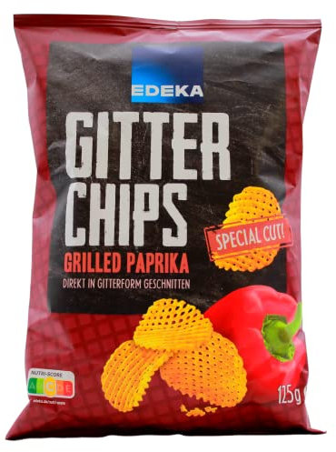 Edeka Gitterchips Grilled Paprika, 12er Pack (12 x 125g)