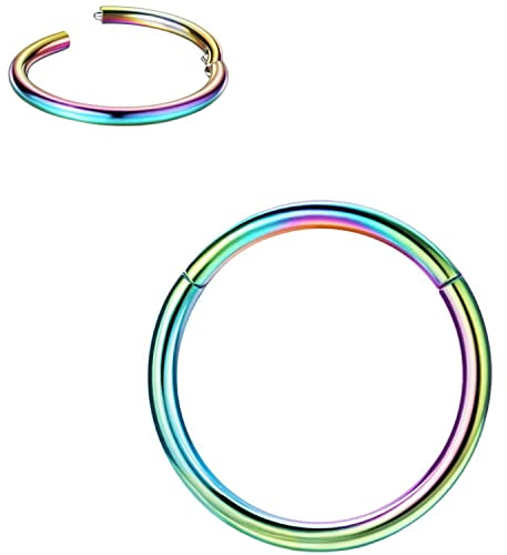 YEBOCIYO Septum Piercing Ring Tragus Piercing Rook Piercing Conch Piercing Helix Piercing Nase Lippe Bauch Piercing 316L Chirurgenstahl Gold Silber Rosegold Schwarz Regenbogen 20G/18G/16G/14G