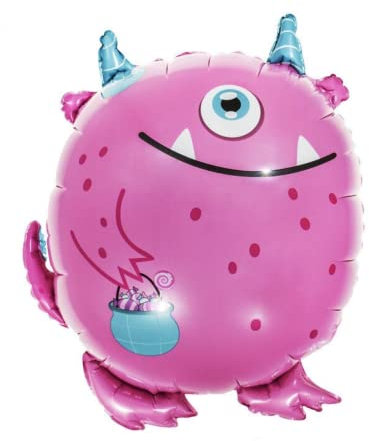 Folienballon, Motiv: Monster, 60 cm, Rosa