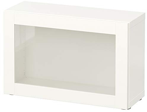 Ikea BESTÅ Regal mit Glastür, 60 x 22 x 38 cm, Weiß/Sindvik Weiß, Klarglas