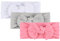Aolso Fascia Capelli Neonata, 3 Pezzi Fiocchi Fasce Capelli Neonata, Nylon Fascia Capelli Bambina Elastica Fascia Neonata per Bambina Neonata 0-3 Anni