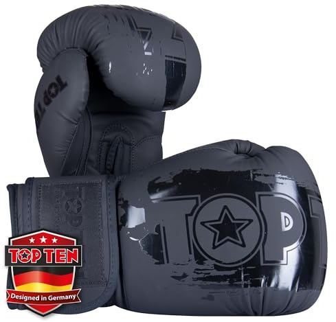 Schwarz/Schwarz Top Ten Power Ink Black'n'Black Boxhandschuhe