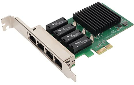 4 Port PCIe Gigabit Netzwerkkarte, 10/100/1000 Mbit/s RJ45 LAN Adapter Konverter, PCI Express Gigabit Ethernet Adapter für Win10, 7, Vista, XP