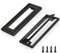 2Pcs Black Square Recessed Flush Door Pull, Handles for Cabinets and Drawers Zinc Alloy, Metal Trap Door Recessed Pull Handles Flat, Square Hatch Pull Handle for Cupboard, 4.5 * 1.7in (Black)