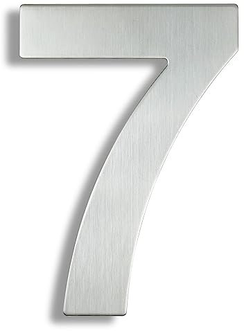 KURTIK Numéro de Maison,Numéro de Rue 15/20/30cm 304 Numéros de Porte d'appartement en Acier Inoxydable Flottant numéro de Maison extérieur Maison extérieur (Color : No.7 Silver, Size : 30cm)