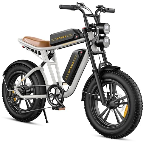 ENGWE M20/M1 Bici Elettrica Uomo, 150KM/75KM 90KM/170KM,Autonomia Sistema con 20×4.0 Fat Tire,48V 26AH/13AH/15.6AH/28.6AH E-bike Off-roade Cambio 7 Velocità e Sospensione Completa