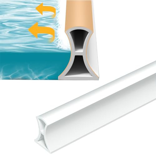 200CM Barrière de Douche Pliable, Barrière Porte Eau de Douche, Joint Etancheite Barriere de Douche, Barrière de Barrage D'eau Seuil de Butée Douche, pour la Cuisine et la Salle de Bain