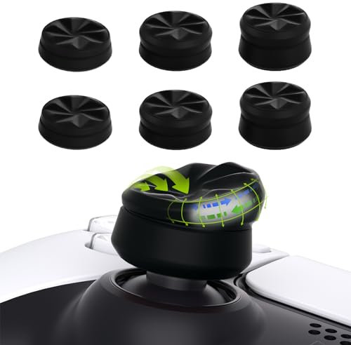 PlayVital Capuchon pour ps5 Manette Protection Stick Analog pour ps5 Edge,Joystick Grips Caps pour Xbox One/Core/Elite Series 2/Switch Pro,Hurricane Thumbstick Cover pour ps4 Controller-Noir,3 Paires