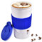 Tazza da caffè da viaggio da 350 ml, in ceramica, a doppia parete, senza manico, con coperchio resistente agli spruzzi e custodia in silicone antiscivolo, tazza da caffè bianca indispensabile da
