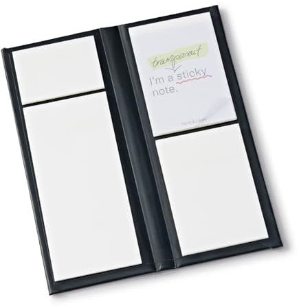 Semikolon 371139 200 transparente Sticky Notes klebend, 3 Größen, matte Haftnotizen im Booklet, Klebezettel durchsichtig