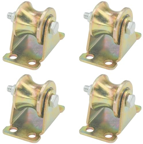 4 PCS Heavy Duty Gate Wheels Rigid Track Pullyes,Colored Steel Track Rollers (U Groove)