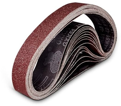 15 Piezas Bandas de Lija 25 x 762 mm, Banda Abrasiva 3 x grano 80/120/150/240/400 para Lijadora de Banda Pulir Metal, Madera