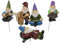 Garden Stakes Ornaments Plant Decorations Stick Resin Gnomes Figurine Gnome Garden Statues Decorations for DIY Yard Lawn 5PCS garden gnomes decorations pot decorations sticks garden decorations stick