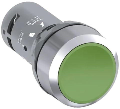 NURII Pulsador Compacto, CP1-30G-10 10010874, Momentáneo - Empotrado - Verde - Sin Iluminar - Plástico Cromado - 1NO