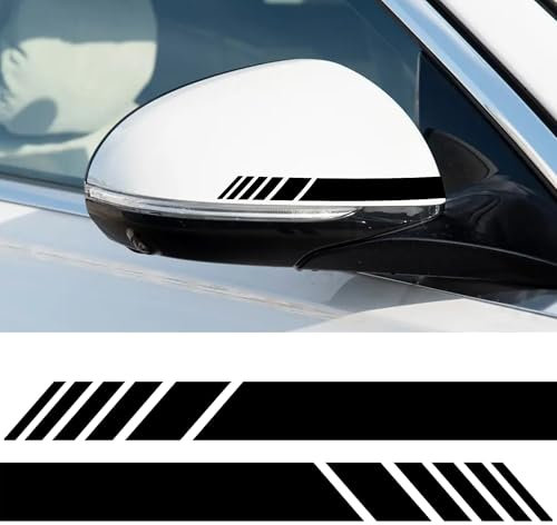 Flaconi Adesivi auto,Adesivi per Auto,Adesivi per Auto Esterni,Adesivo per Specchio Auto,Strisce Auto Tuning,Striscia Riflettente Specchio Auto Decorazion,per Auto,Camion,SUV(Nero)