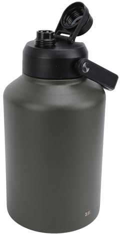 Botella Aislada De Acero Inoxidable De Boca Ancha, 3,8 L, Para Bebidas Heladas En El Gimnasio (Verde Od)