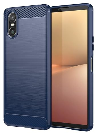 owlhold Hülle für Sony Xperia 10 VI Karbonfaser Design Handyhülle Dünne Weiche TPU Silikon Material Schutzhülle stoßfeste Case Kratzfeste Cover für Sony Xperia 10 VI Blau