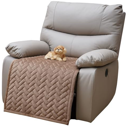Eismodra Sesselschoner,Sesselbezug für Relaxsessel,Anti-Rutsch Sessel Überzug,Sesselüberwurf Sofa Schoner Bezug mit Armlehne Sesselüberzug für Fernsehsessel Haustiere (Hellbraun, 1 Stück 60x100cm)