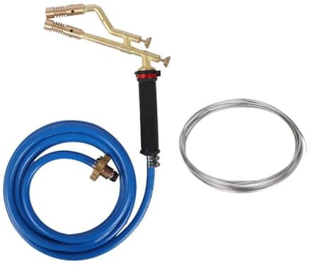 harayaa Schweißbrennerkopf für Verflüssigtes mit Kupfer Aluminium Flussmittelkern, Schweißdraht, Doppelkopfbrenner für, 5m Schlauch