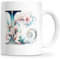 Cheerset Tazza con lettera e iniziale – Tazza da caffè con alfabeto personalizzato con motivo floreale – Tazza personalizzata regalo per donna, mamma, signora, amica, regalo di compleanno, festa della
