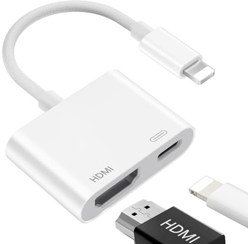 Adaptateur Lightning HDMI, 【Apple MFi Certified】 Adaptateur iPhone HDMI, A-daptateur iPad H-DMI, Cable H-DMI iPhone, Cable Lightning H-D-M-I