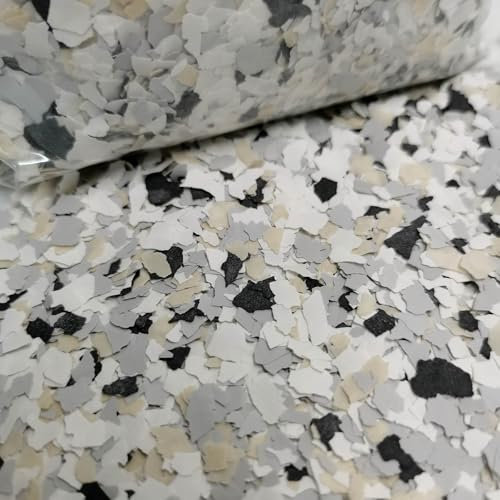 Alkrogiha Copos de epoxi para suelos, 450 g, chips decorativos de pintura para hormigón, resina epoxi y encimeras, duradero