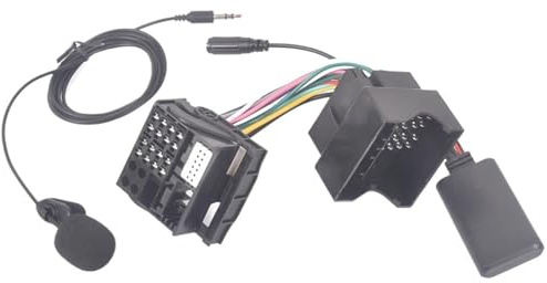 Stereo-Kabelbaum for BMW, for E60 E61 E66 E70 E82 E87 E88 E90 E91 E92 E93 Radio-Kabelbaumstecker Mikrofon Freisprecheinrichtung Bluetooth 5.0 AUX-Adapter