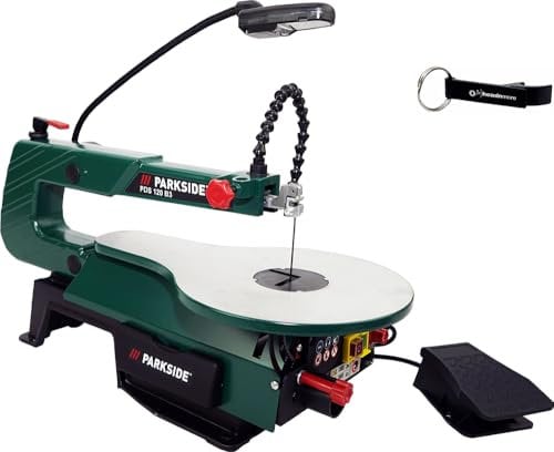 HEADNMORE® Bundle Parkside PDS 120 - Sierra de marquetería (incluye llavero HEADNMORE)