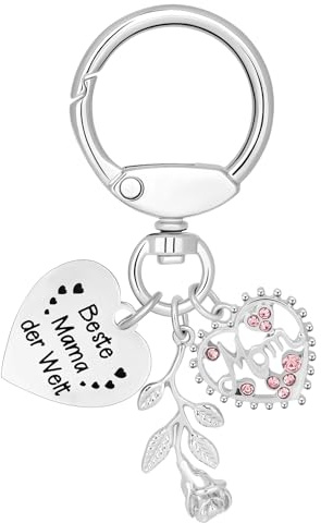 ORIZMA Geschenke für Mama Schlüsselanhänger Weihnachtsgeschenke - Herzform Edelstahl Mama Geschenk für Mutter Geburtstagsgeschenk für Frauen Muttertag Geburtstag