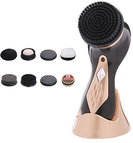 SDGBCXD Machine à cirer Les Chaussures, Machine de Nettoyage électrique Portable Multi-usages, livrée avec 7 têtes Brosse Rechange et 1 Cirage à Chaussures Gratuit(Gold)