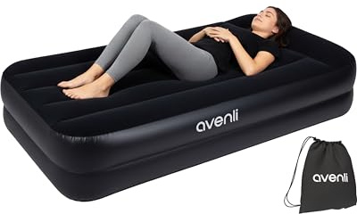 AVENLI Materasso Letto gonfiabile autogonfiabile singolo 195x96x46cm materassi autogonfiante per ospiti con pompa integrata superficie di sdraio extra alta e floccata per campeggio e casa