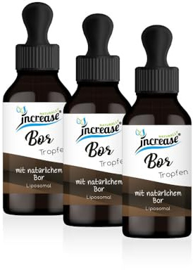 Nimm 3, zahl 2 Aktion Liposomale Bor Tropfen hochdosiert - (900mg Bor in 3 Flaschen) 10mg Bor pro Tagesdosis - MCT Öl - Hohe Bioverfügbarkeit