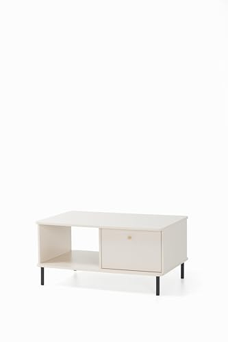 Masseno Couchtisch ASTREA, Beige, 97x65x47,5cm, Modern Wohnzimmertisch für Couch, rechteckig Beistelltisch, Laminierte Spanplatte
