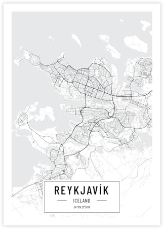 Petra Pan® Reykjavik Poster DIN A4 (21×29,7 cm) · Wandbild Kunstdruck · Wanddekoration & Geschenkidee
