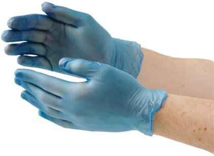 Office Needs Direct Guantes de vinilo sin polvo, extra grandes, color azul, paquete de 100 138378