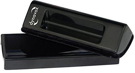 Dynavox Samt-Reinigungspuk zur Schallplatten-Reinigung mit Samtpolster, inklusive Nylonbürste, schwarz
