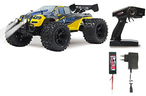 JAMARA 053365 - Myron Monstertruck 1:10 BL 4WD Lipo 2,4G LED - Allrad, Brushless , 60 Kmh, Wheelybar, Aluchassis, spritzwasserfest, Öldruckstoßdämpfer, Kugellager, Fahrwerk einstellbar, fahrfertig
