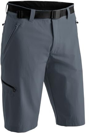 Maier Sports Nil Bermuda, Kurze Herren Wanderhose, Wasserabweisende Bermuda für Trekking und Hiking, PFC-frei, mSTRETCH pro 4 & Dryprotec, Grau, 64 (W49/L33)