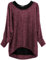 Emma & Giovanni - Damen Oversize Oberteile Tshirt/Pullover (2 Stück) / Made In Italy, L-XL, Bordeaux