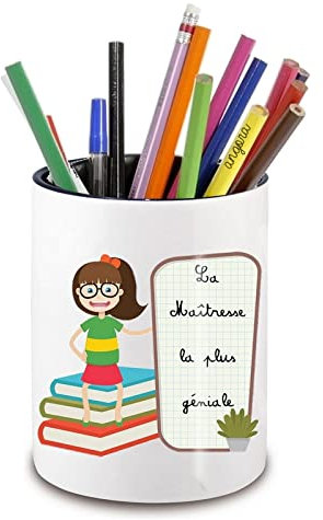 ANGORA - Pot à crayon - Cadeau pour maîtresse d'école - Idée cadeau - Classique - Neutre