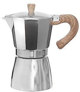 KASANOVA Caffettiera 6 Tazze con Manico Effetto Legno Grigio tè e caffè