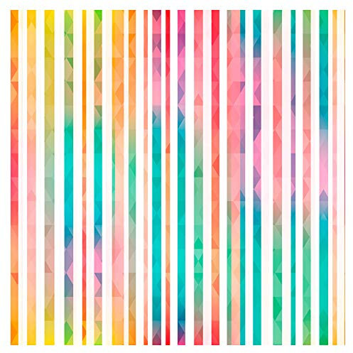 murando - Tapete selbstklebend 10m Wandtattoo dekorative Möbelfolie Dekorfolie Fotofolie Panel Wandaufkleber Wandposter Wandsticker - geometrisch bunt Streifen f-B-0171-j-a
