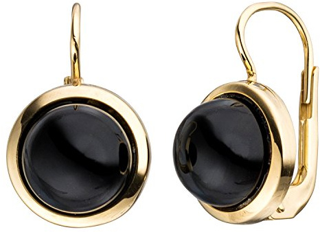 Jobo Damen-Ohrhänger aus 8 Karat 333 Gold mit Onyx Rund