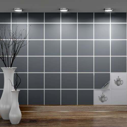 FoLIESEN - Fliesenaufkleber 10x10 cm | selbstklebende Fliesen-Folie für Bad & Küche | entfernbare Klebe-Folie für Wandfliesen Küchenrückwand & Bordüren | 40 Klebefliesen, .:Betongrau matt